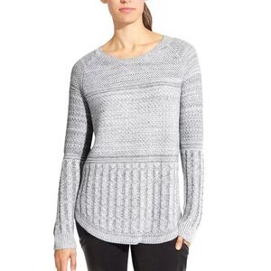 Athleta Borealis Cable Knit Wool Blend Sweater in gray